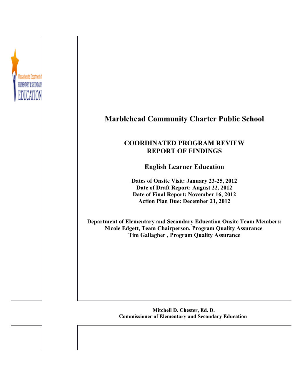 ELL CPR Report Marblehead Community Charter Public School 2012