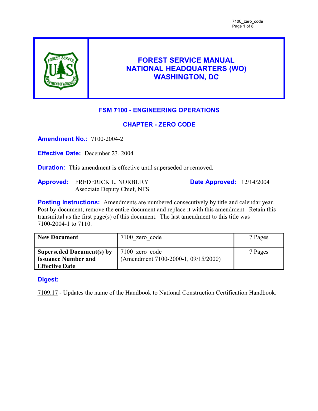 Fsm 7100-Engineering Operations