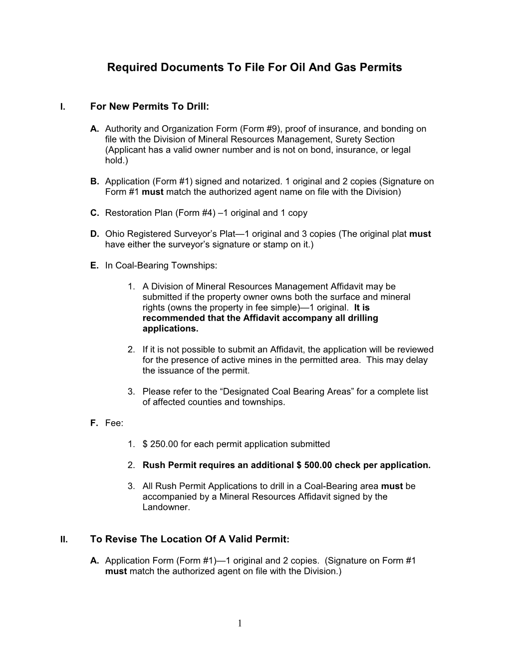 Required Documents to File for Oil and Gas Permits