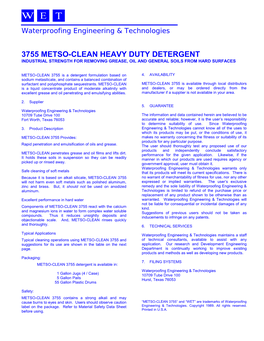 3755 Metso-Clean Heavy Duty Detergent