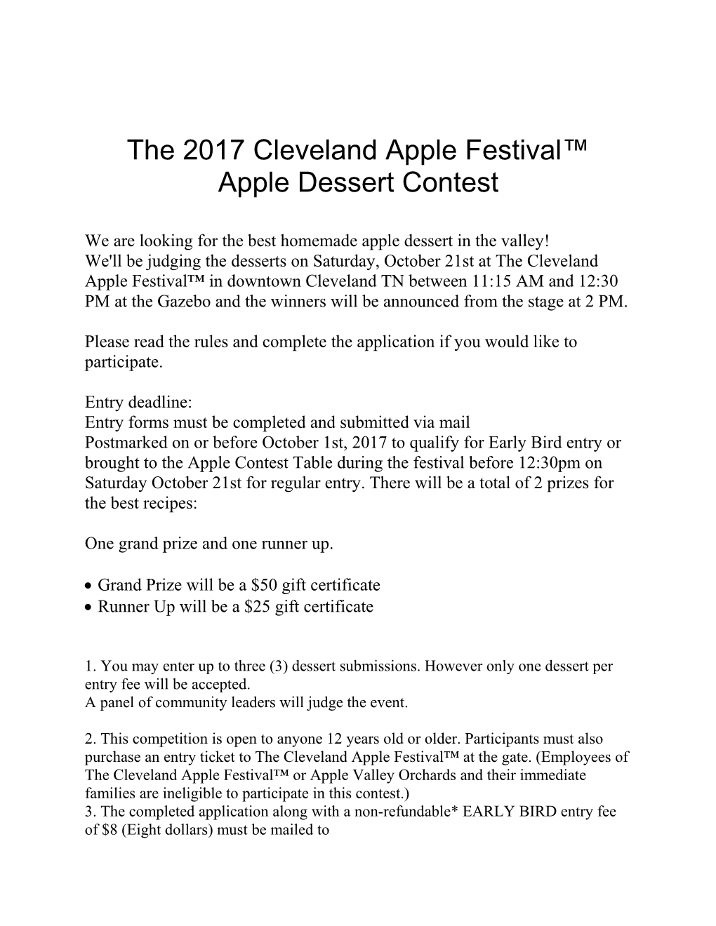 The 2017 Cleveland Apple Festival