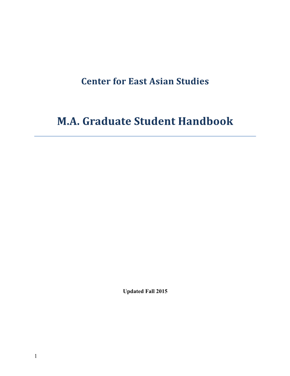 Center for East Asian Studies