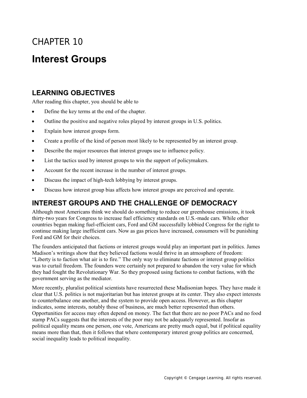 Chapter 10: Interest Groups 1