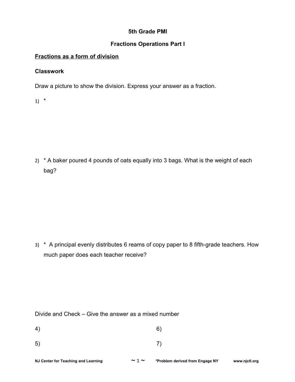 Fractions Operations Part I