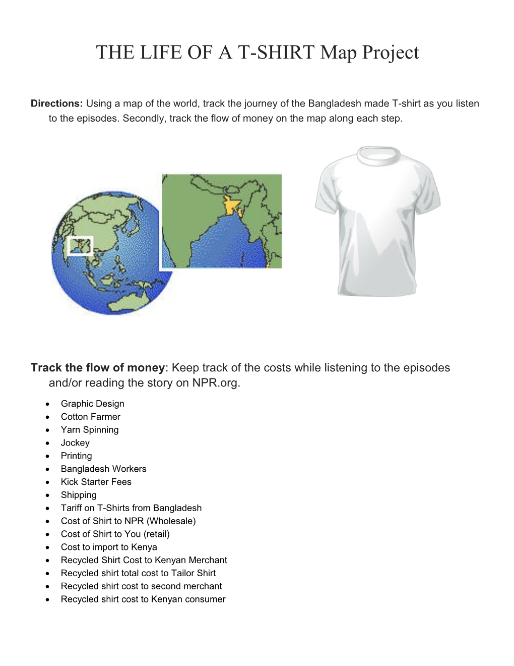 THE LIFE of a T-SHIRT Map Project