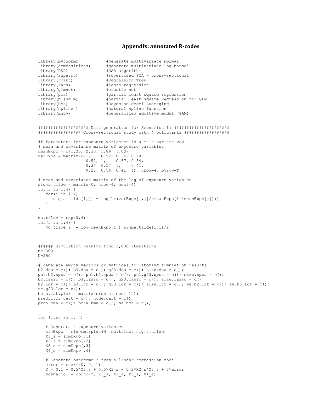 Appendix: Annotated R-Codes