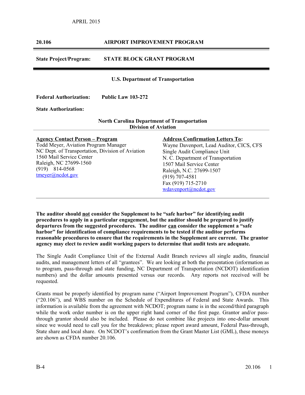 20.106 - Airport Improvement Program