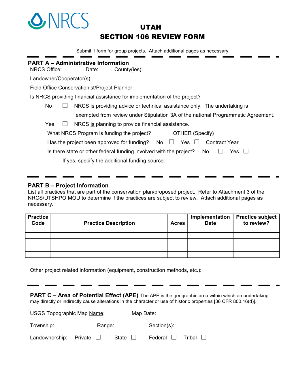 SECTION 106 CONSULTATION FORK (Cultural Resources)