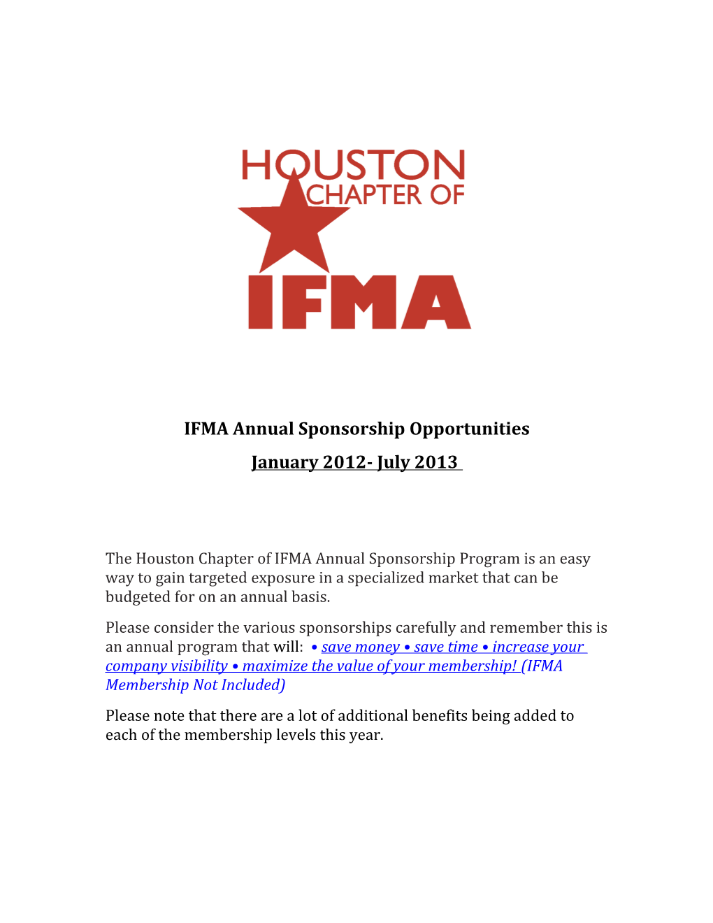 IFMA Annual Sponsorship Opportunities