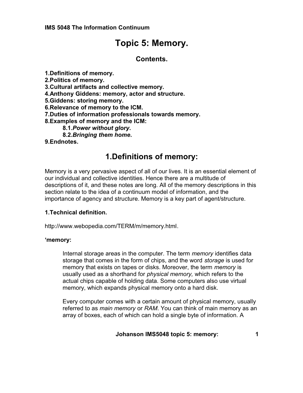 IMS 5048 the Information Continuum 2004