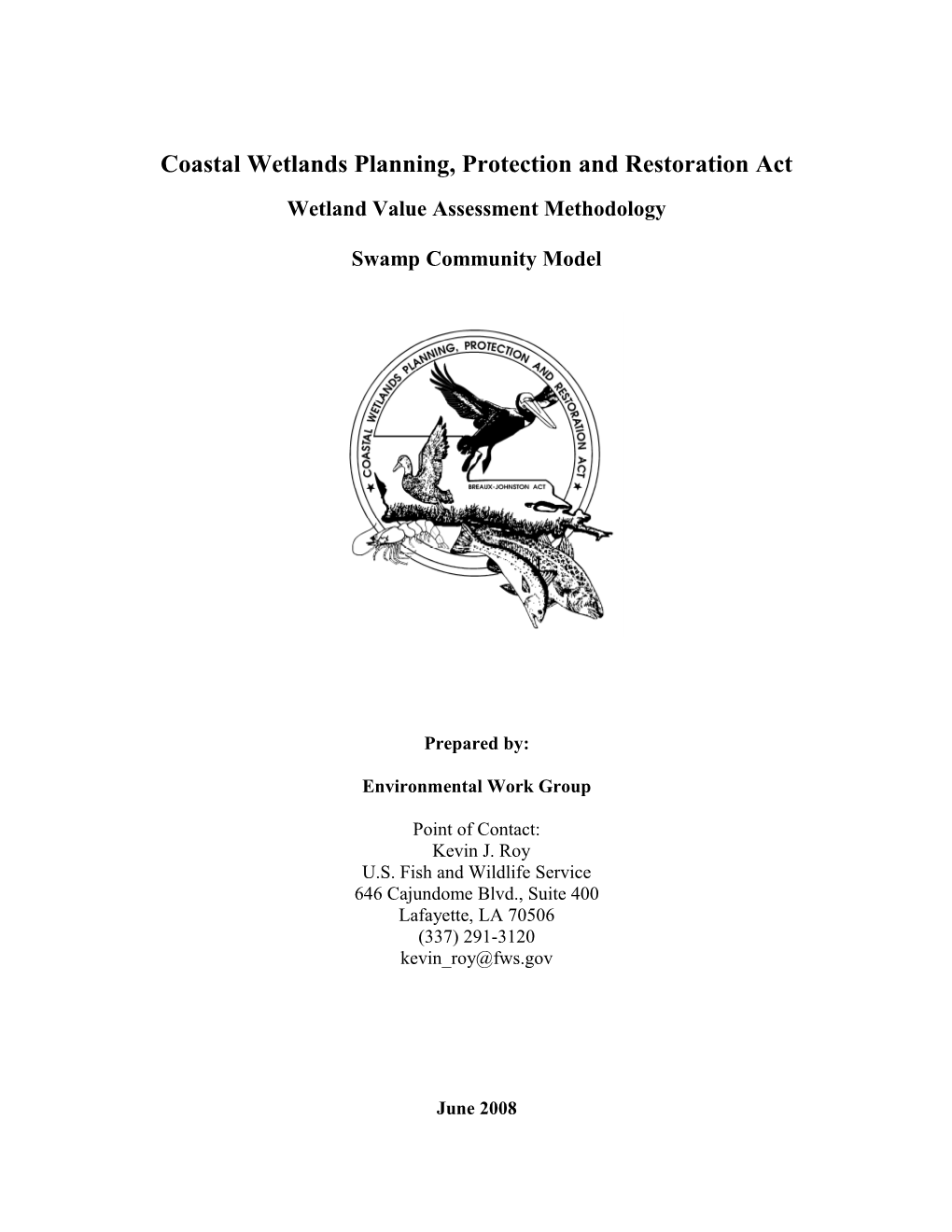 Wetland Value Assessment Model for Fresh Swamp