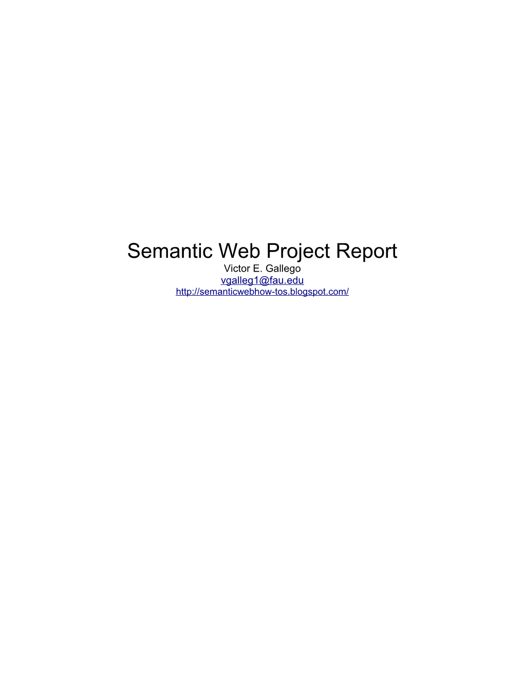 Semantic Web Project Report