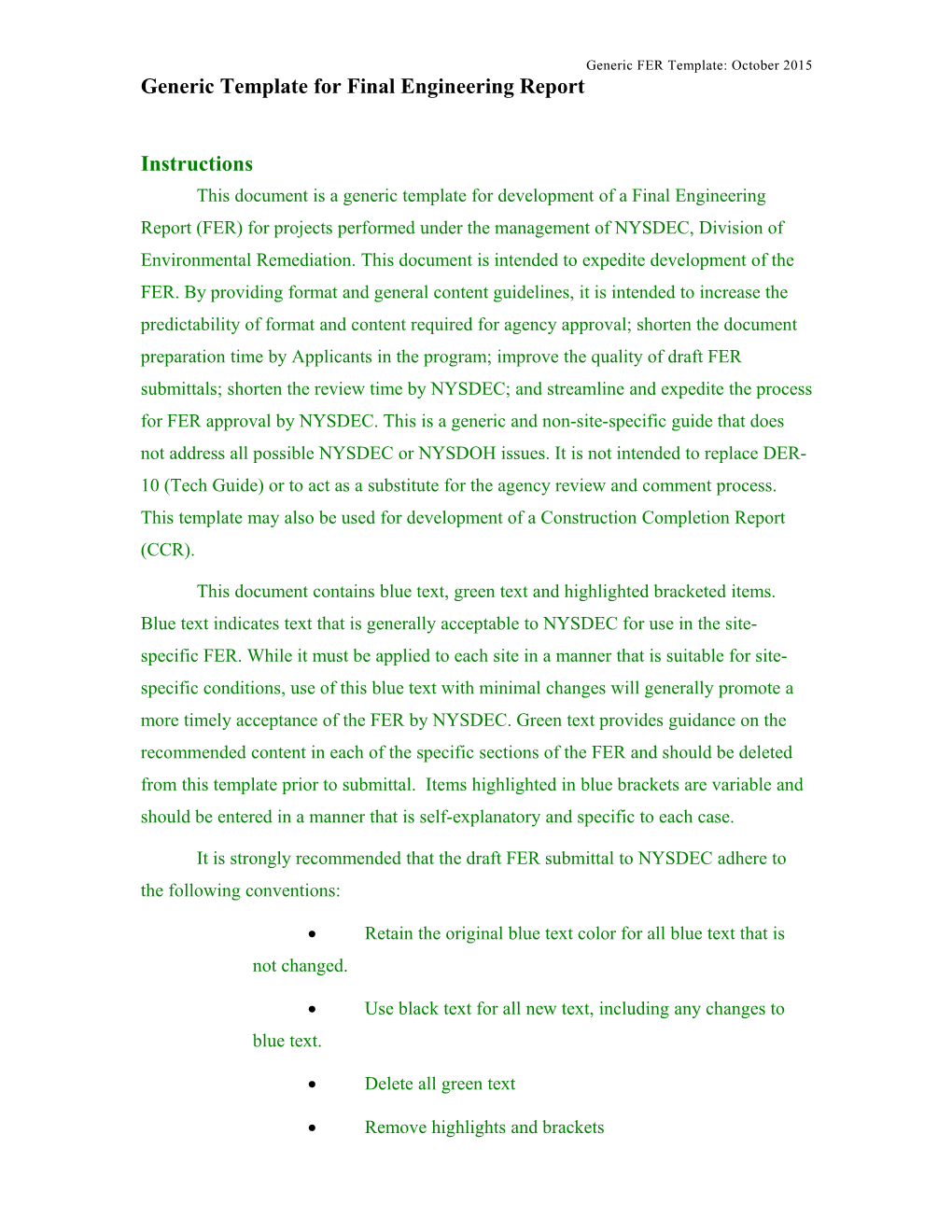 Generic Template for Final Engineering Report