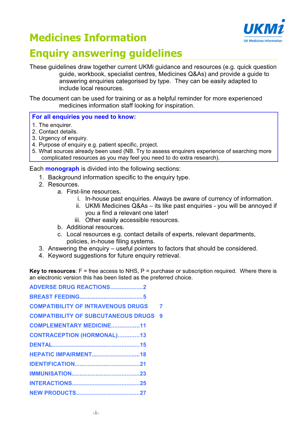 Medicines Information