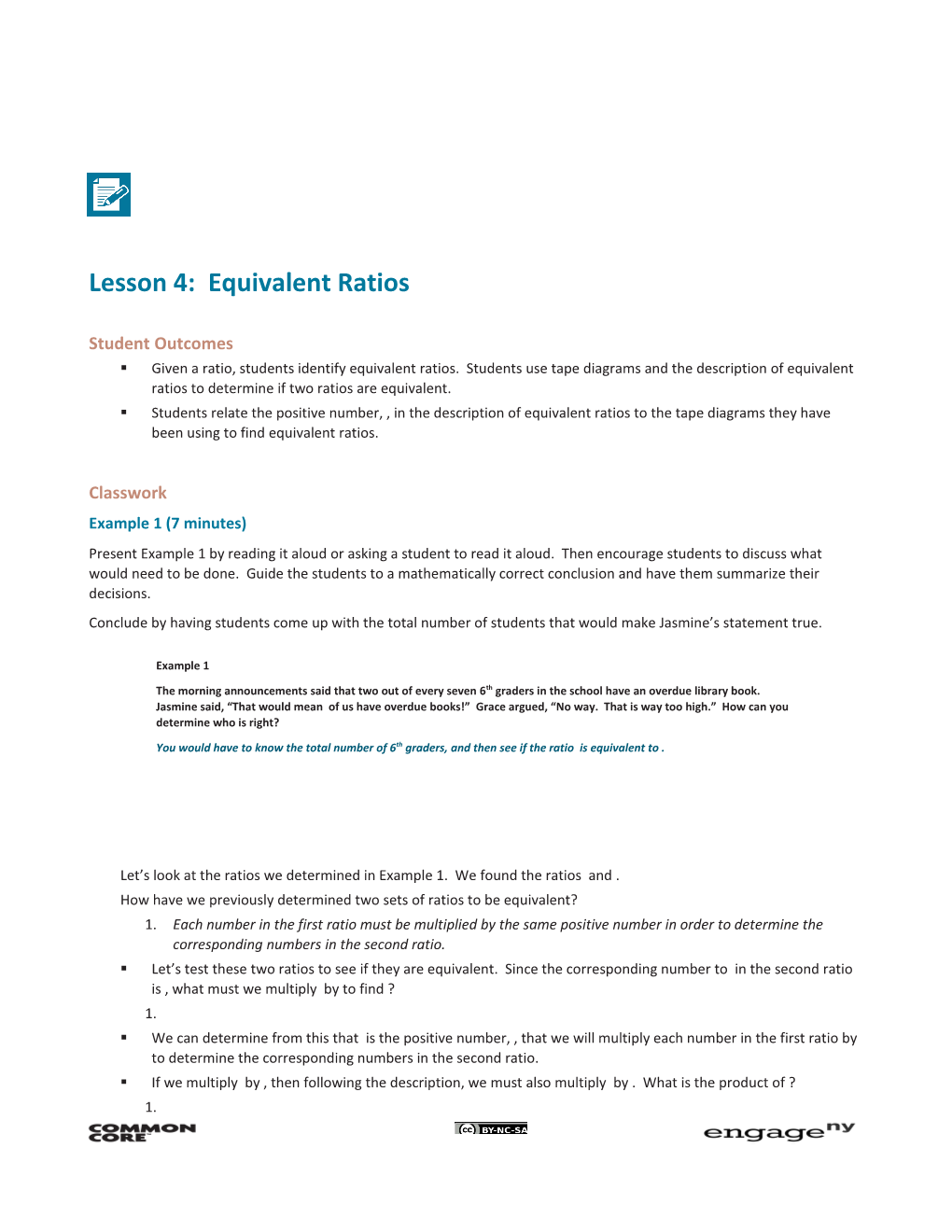 Lesson 4: Equivalent Ratios