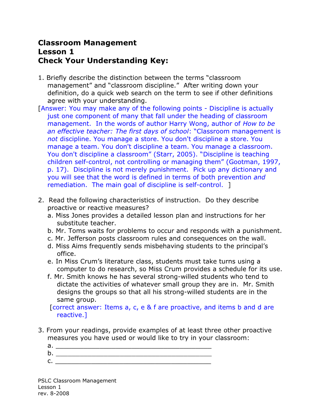 Check Your Understanding Key