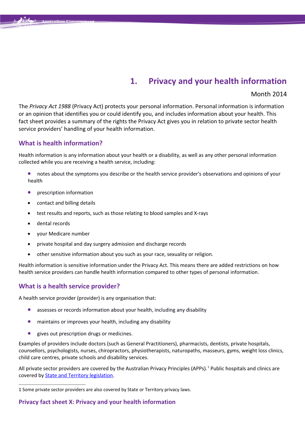 Privacy and Your Health Information