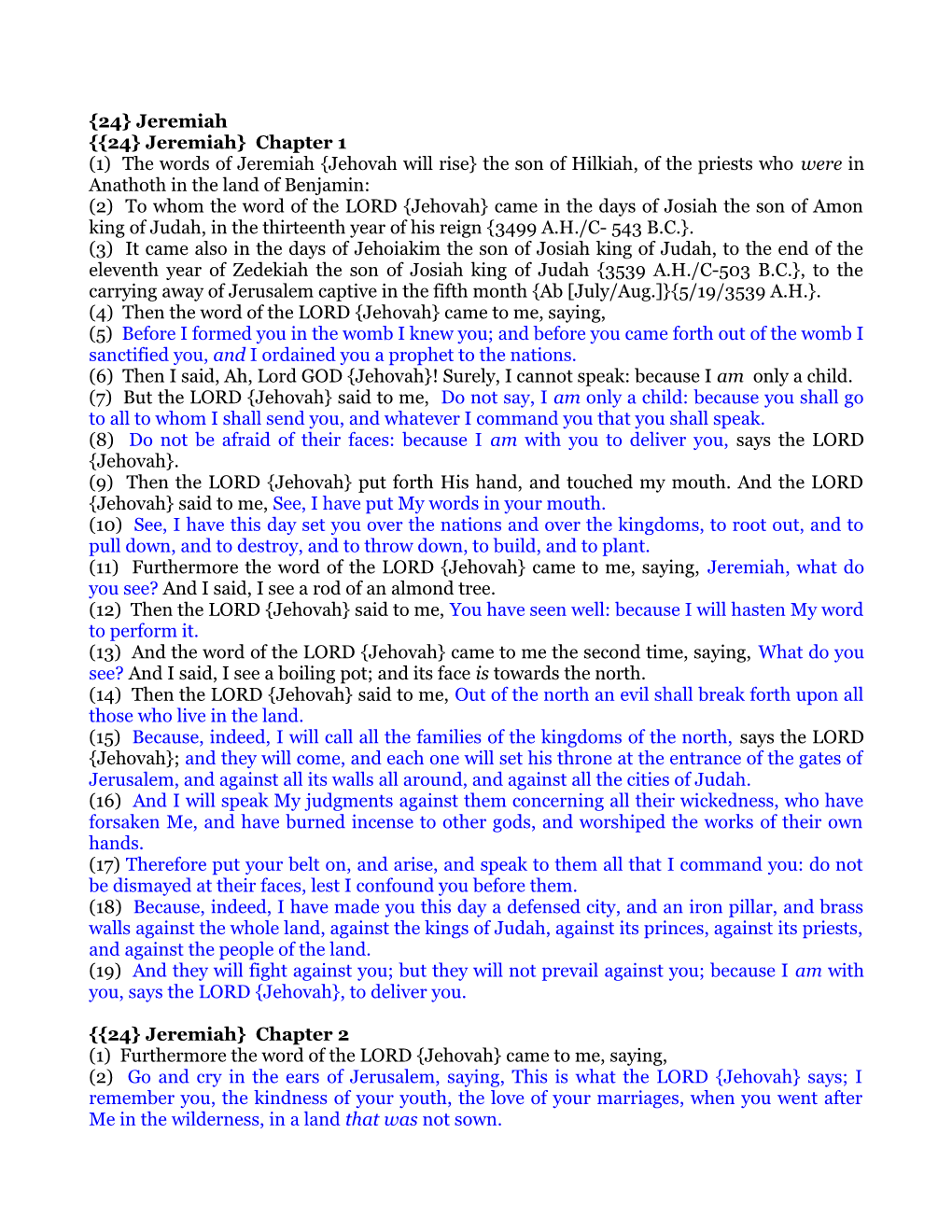 24 Jeremiah Chapter 1