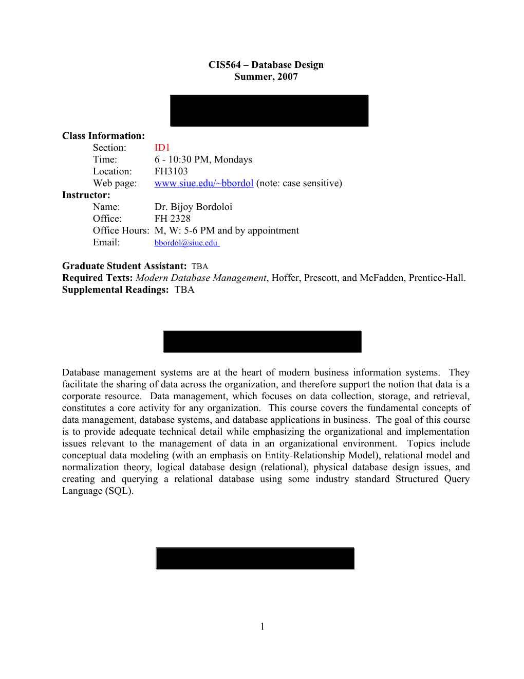 CIS564 Database Design