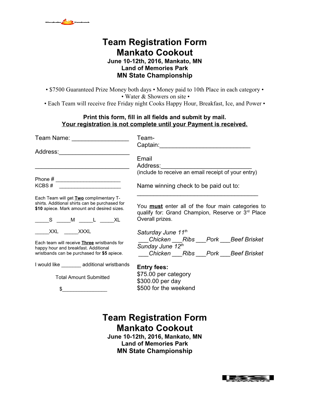 Team Registration Form