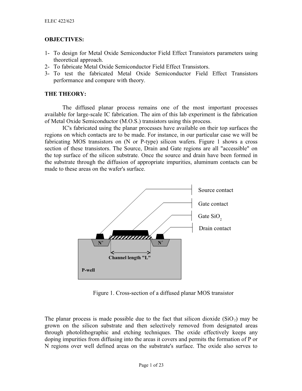 2-To Fabricate Metal Oxide Semiconductor Field Effect Transistors