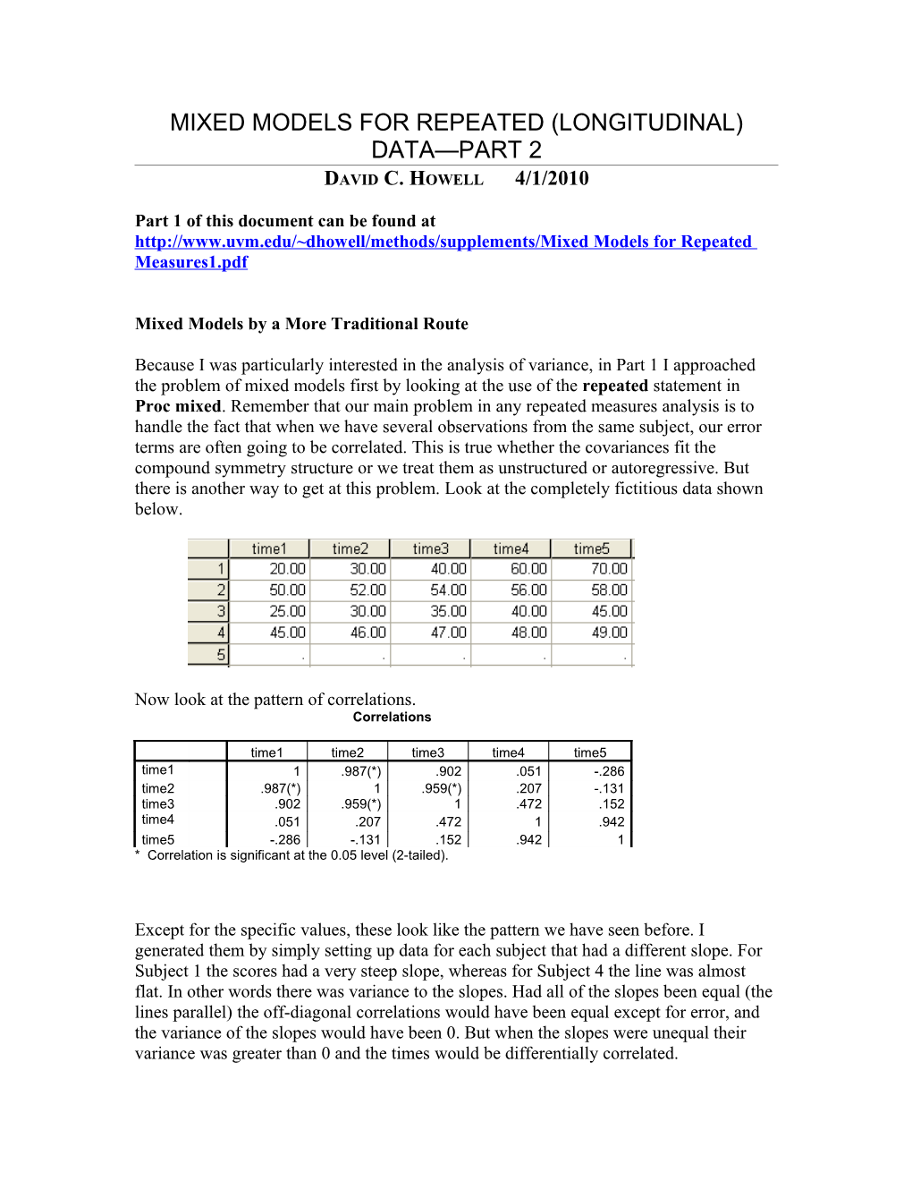 Mixed Models for Repeated (Longitudinal) Data Part 2