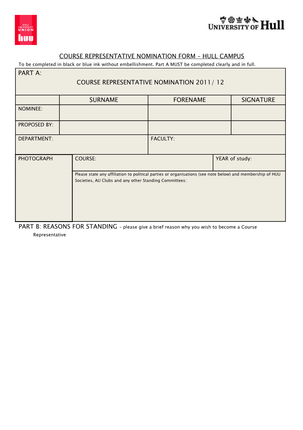 Student Representative Contract