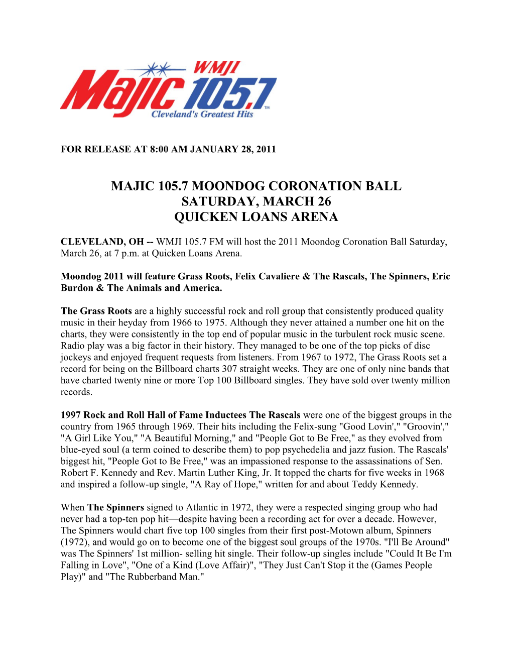 Majic 105.7 Moondog Coronation Ball