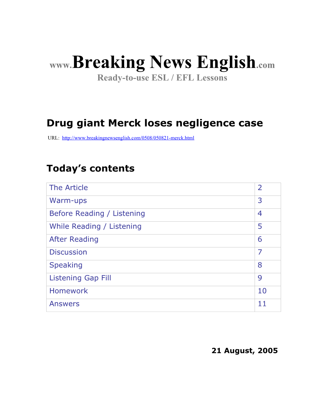 Drug Giant Merck Loses Negligence Case