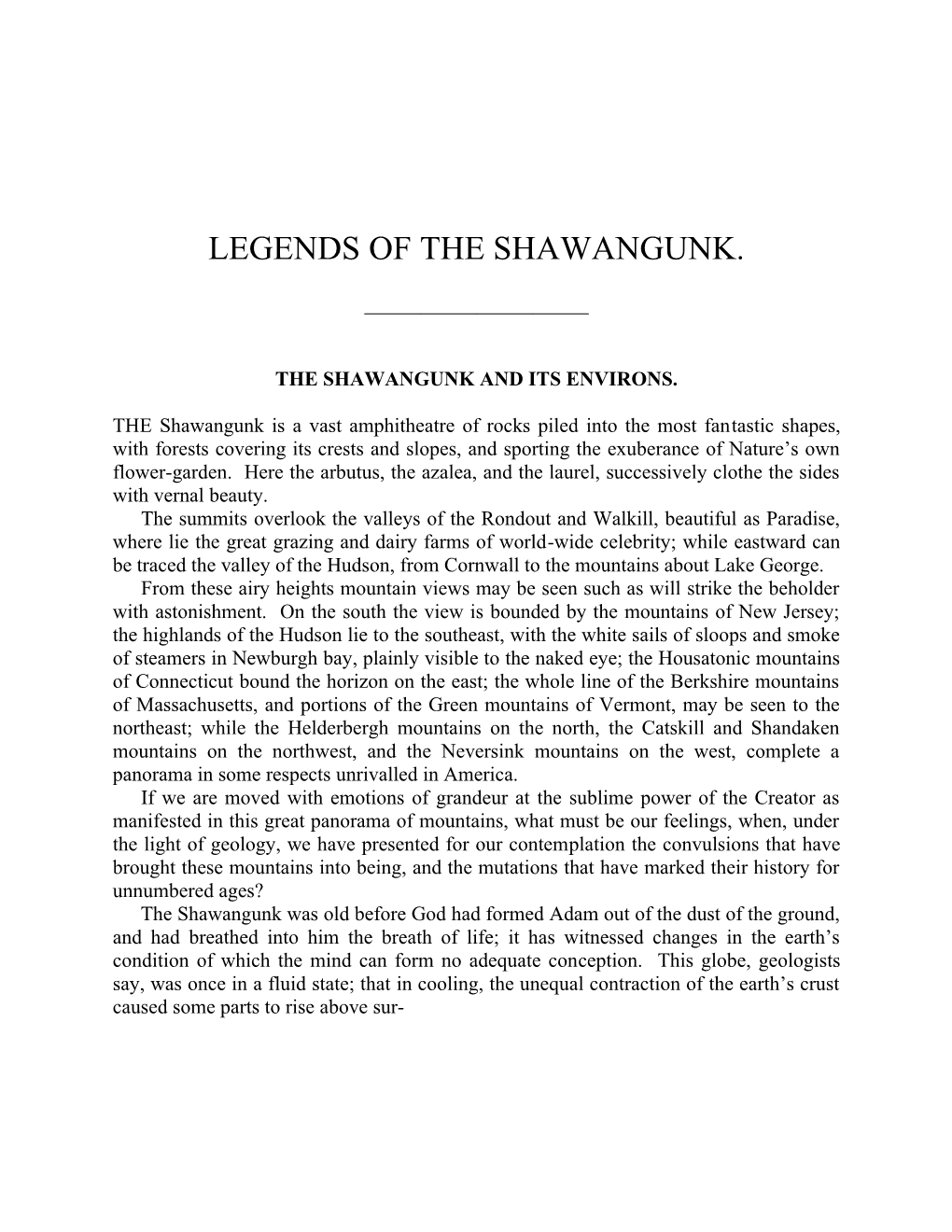 Legends of the Shawangunk