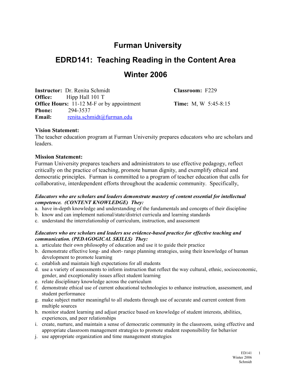 EDRD141: Teaching Reading in the Content Area