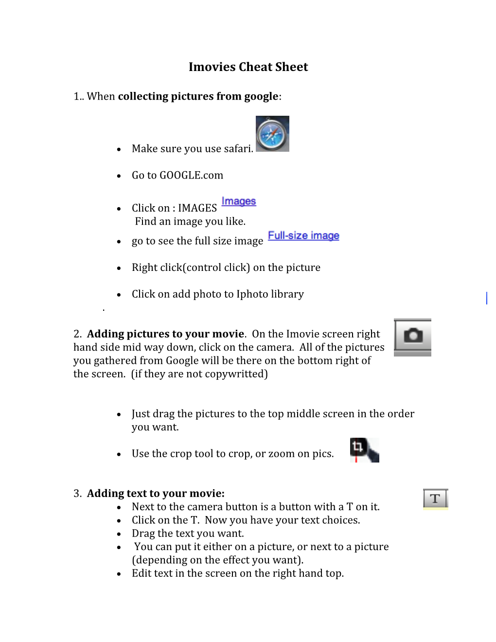 Imovies Cheat Sheet