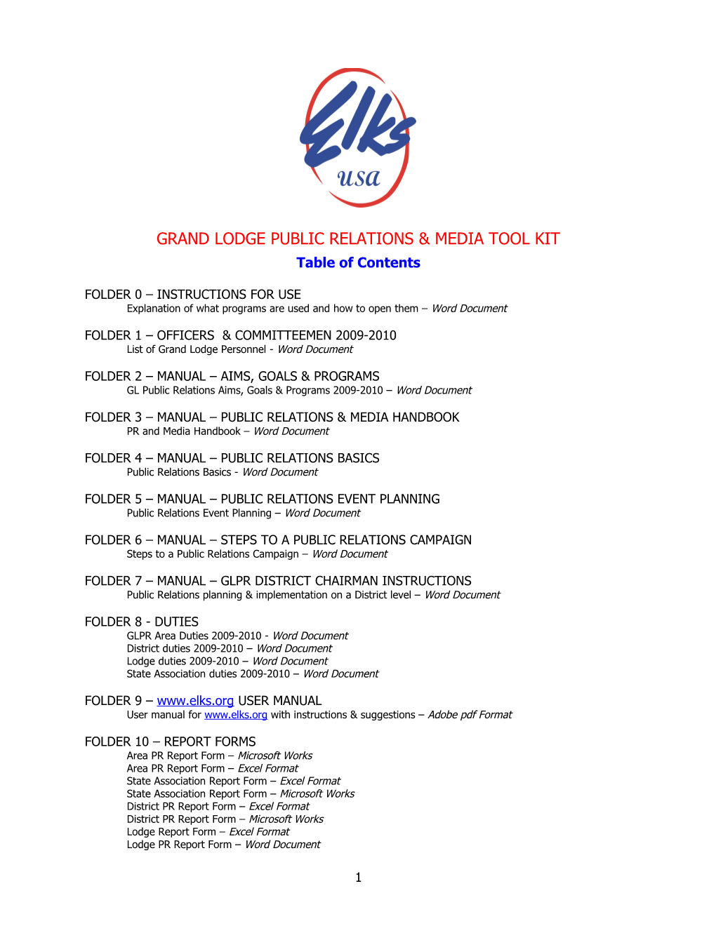Grand Lodge Public Relations & Media Tool Kit