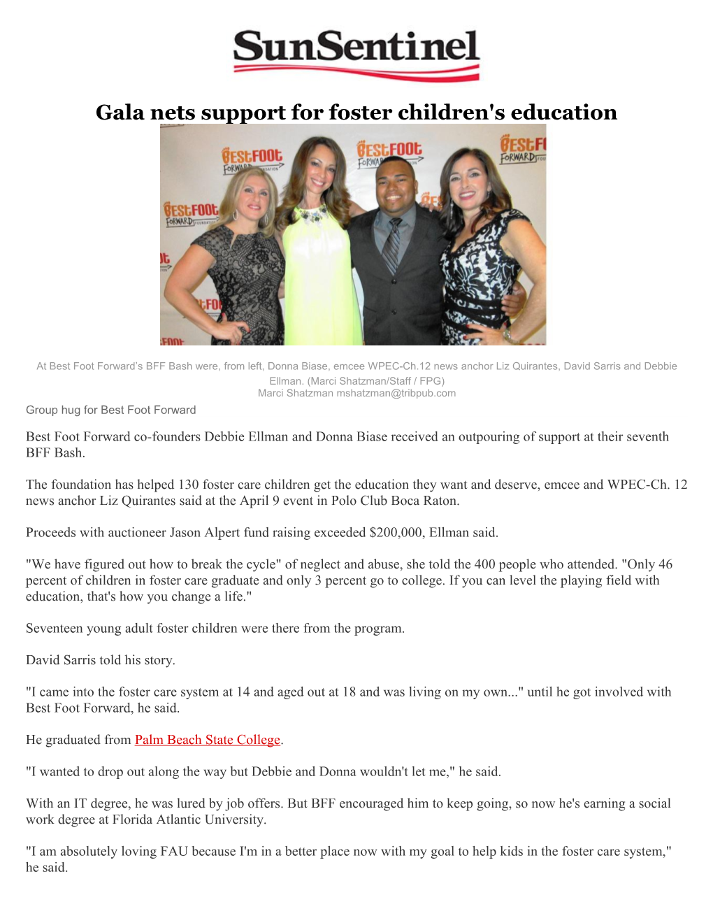 Gala Nets Support for Foster Children's Education