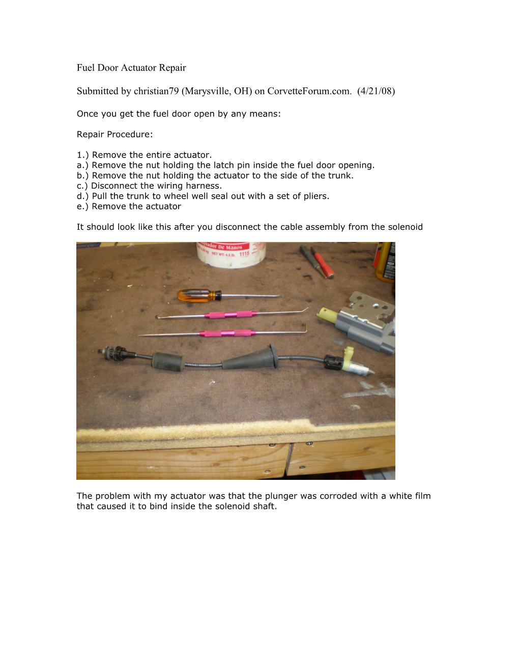 Fuel Door Actuator Repair