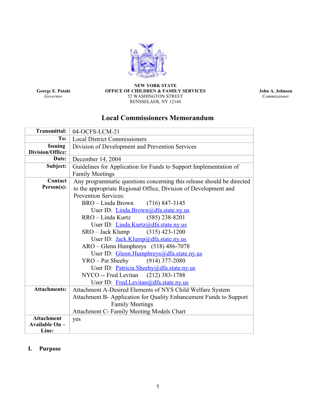 Guidelines for Application for Funds to Support Implementation of Family Meetings