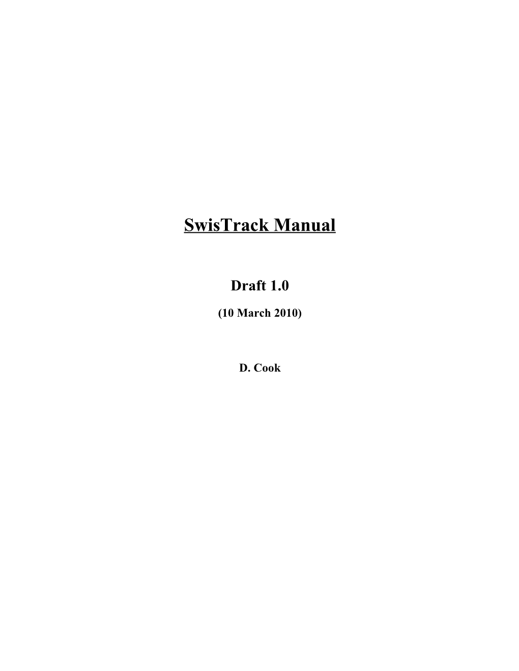 Swistrack Manual