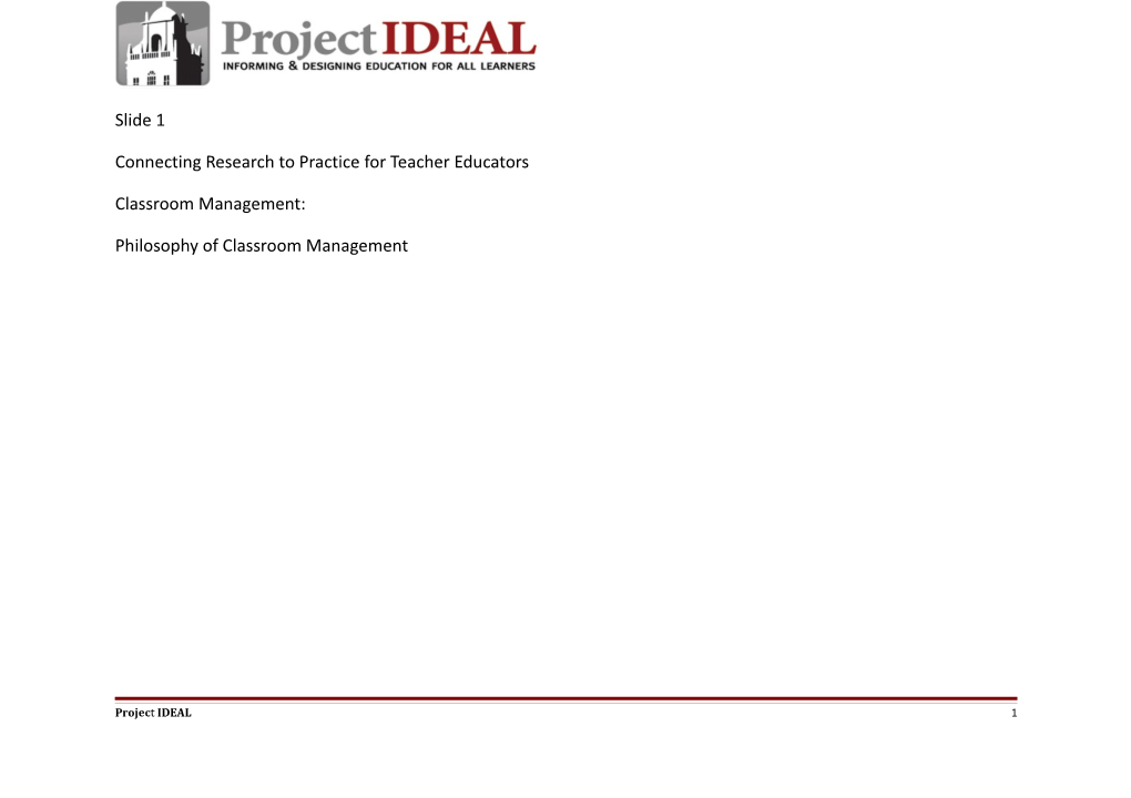 Connecting Research to Practicefor Teacher Educators