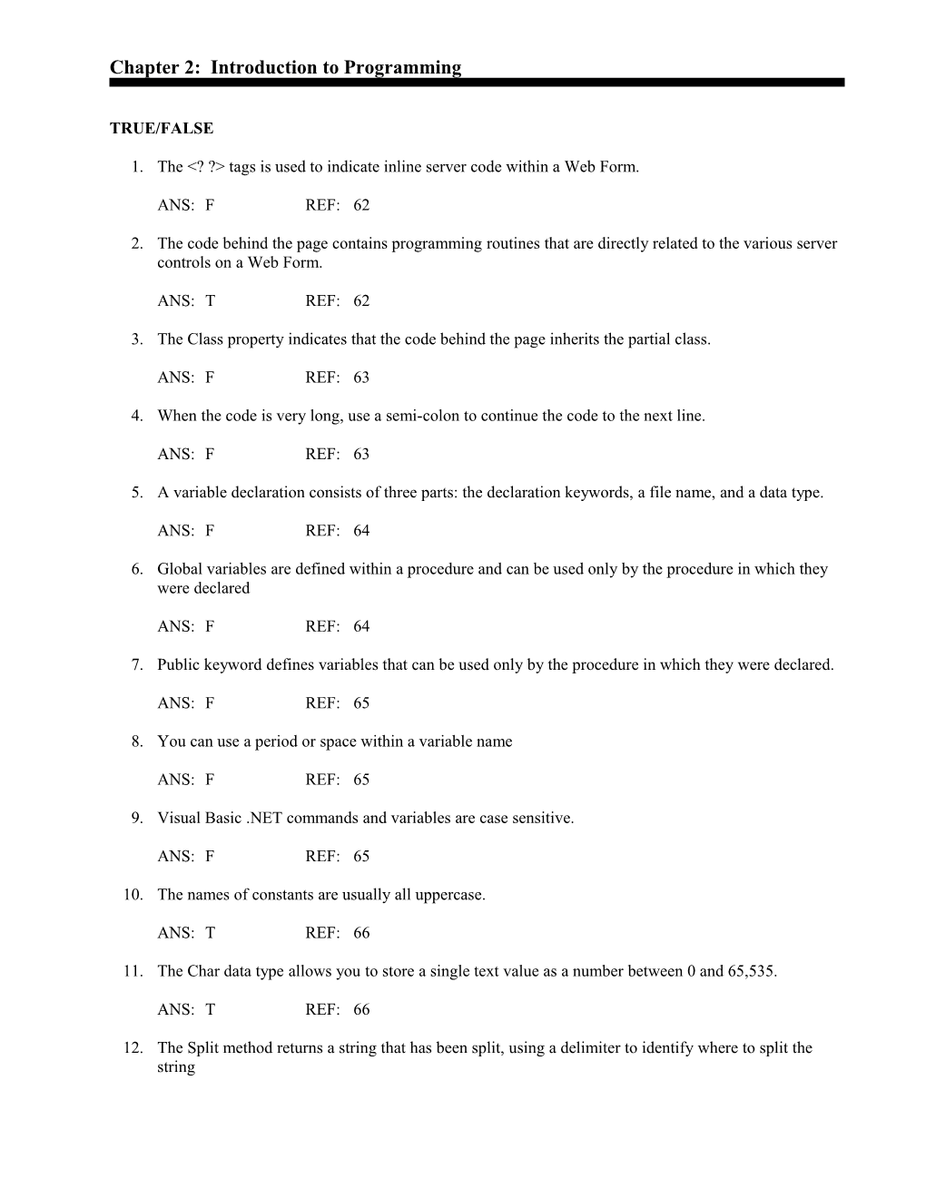 Chapter 2: Introduction to Programming