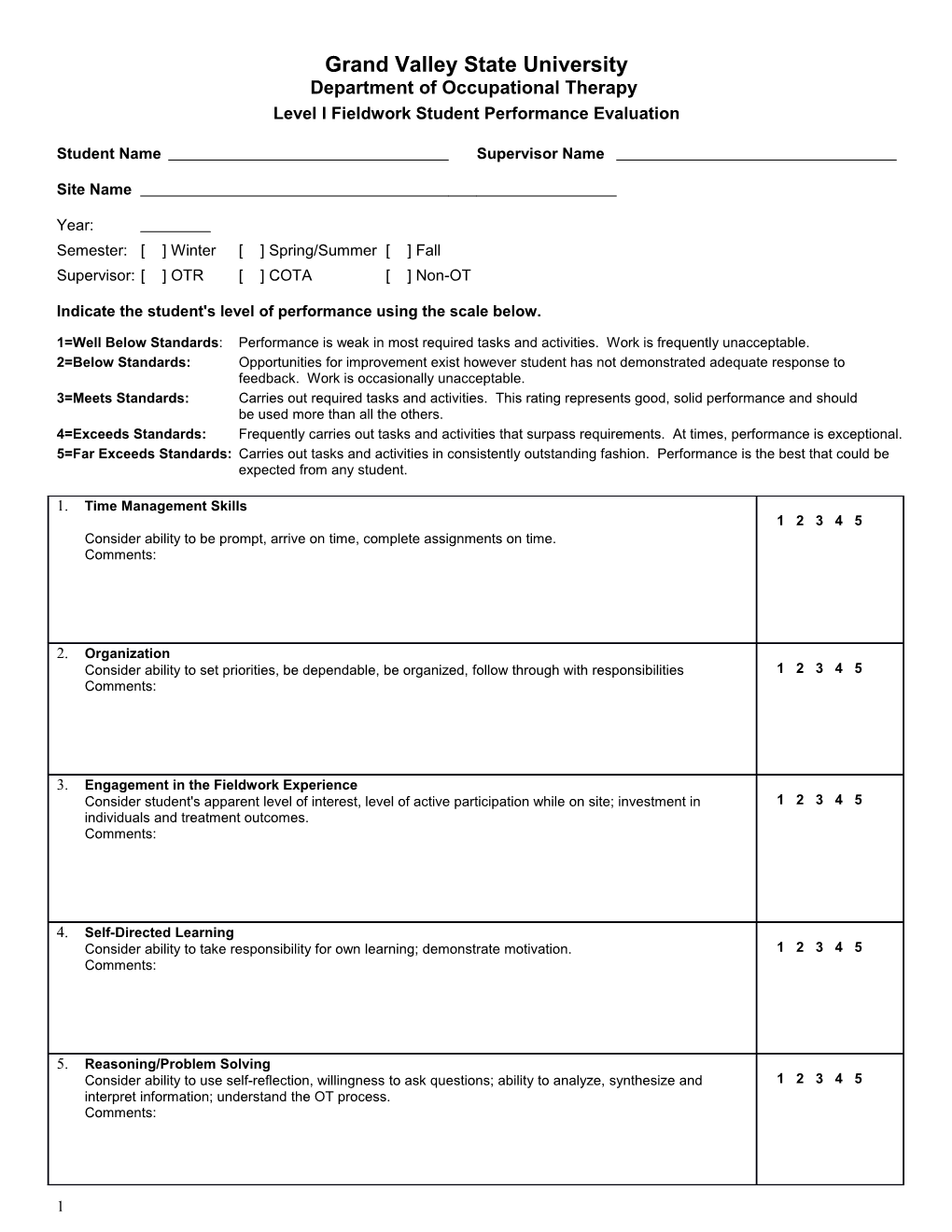 For This to Be a Meaningful Evaluation, It Is Important for Each Student to Return a Form