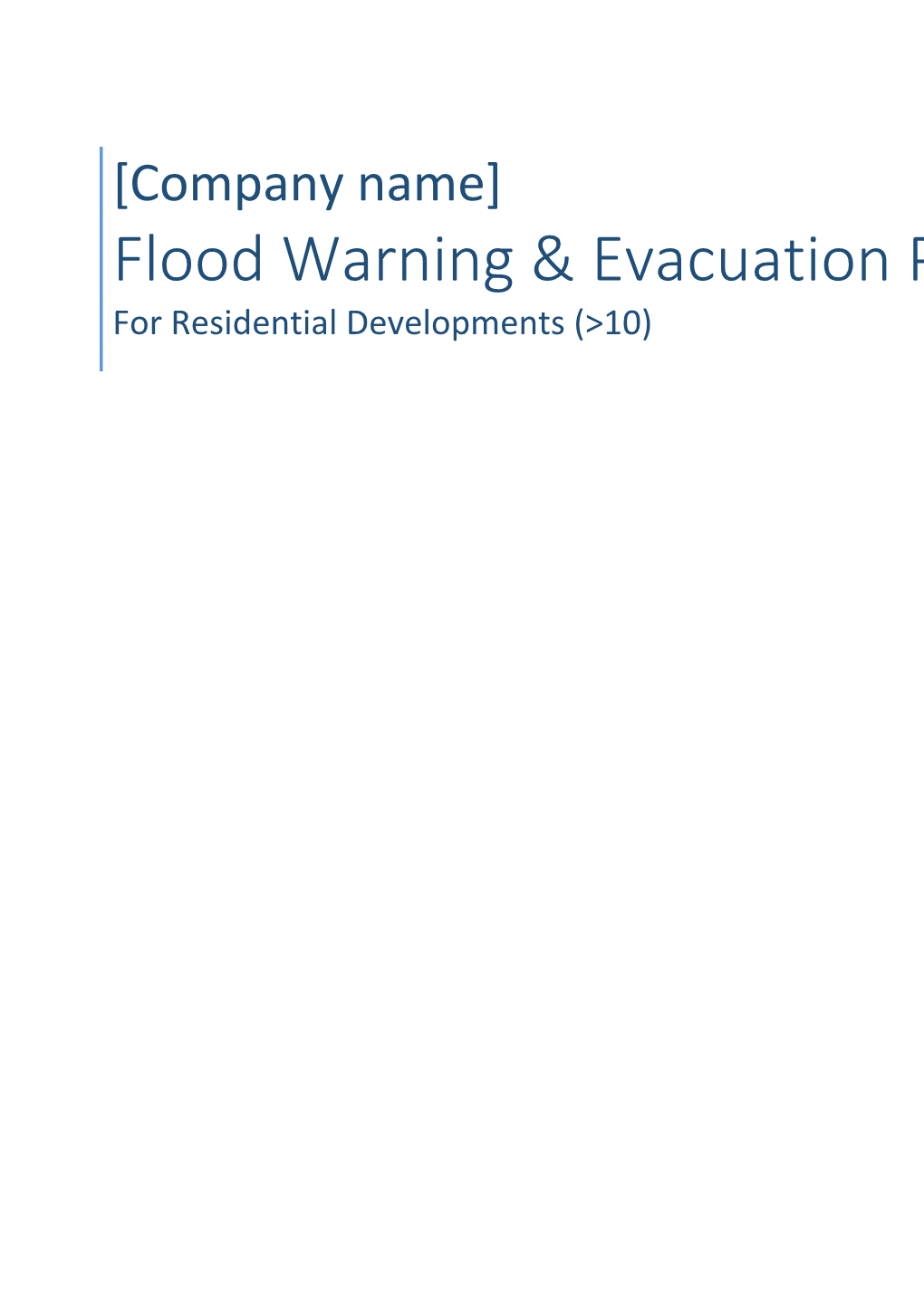 Flood Warning & Evacuation Plan