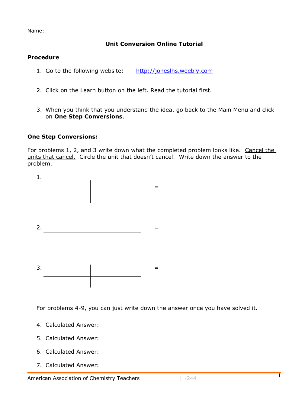 Unit Conversion Online Tutorial