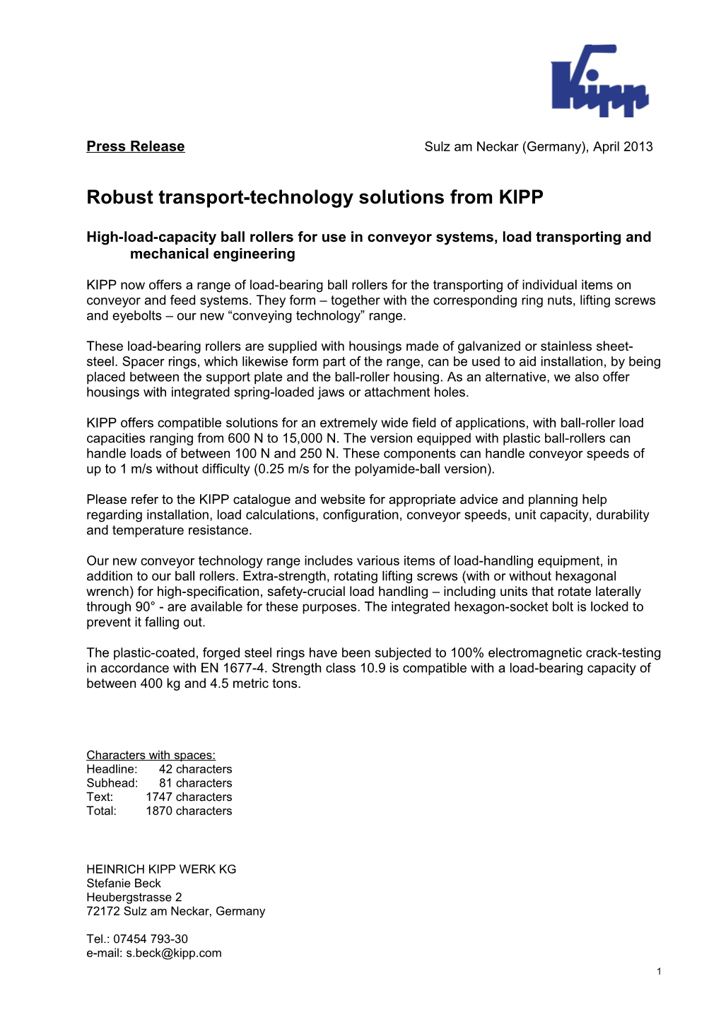 Transporttechnik Sortiment Bei Kipp