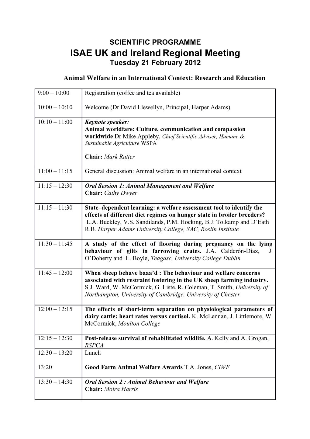 ISAE UK and Irelandregional Meeting