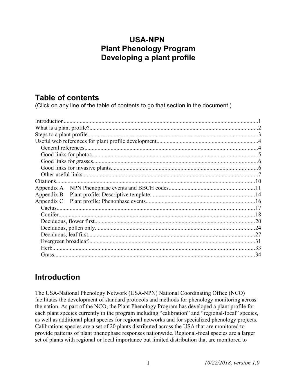 NPN Observation Species- Protocols