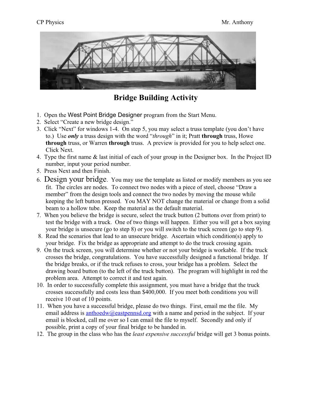 Bridge Building Activity