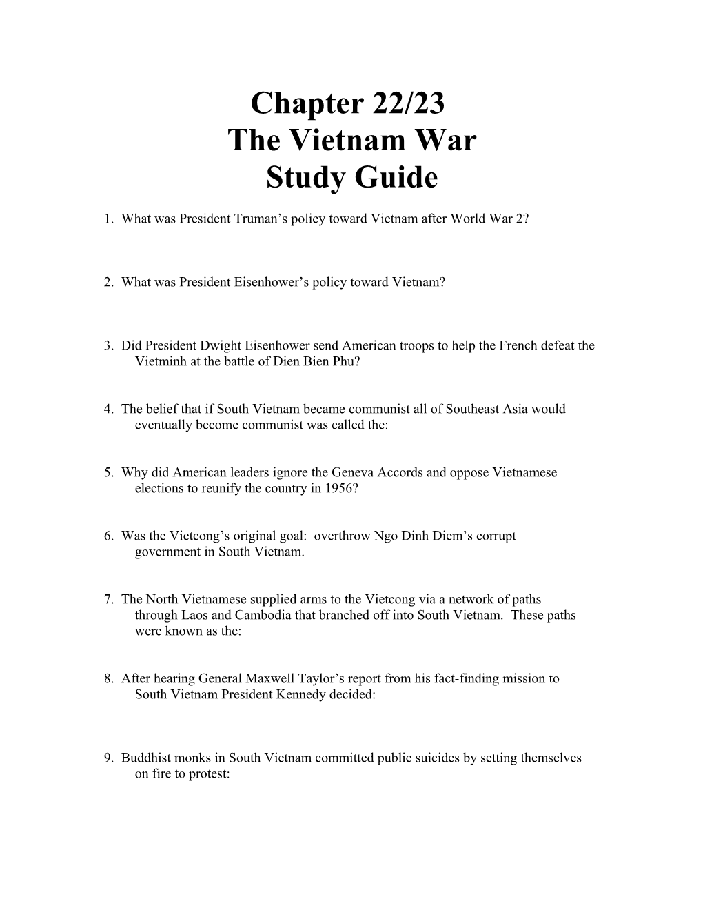 1. What Was President Truman S Policy Toward Vietnam After World War 2?