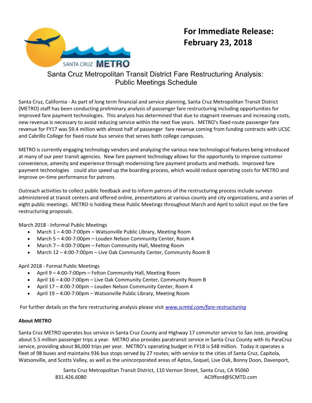 Santa Cruz Metropolitan Transit District Farerestructuringanalysis