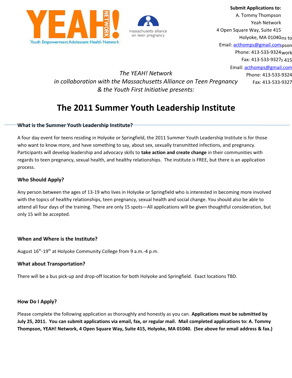 What Is the Summer Youth Leadership Institute?