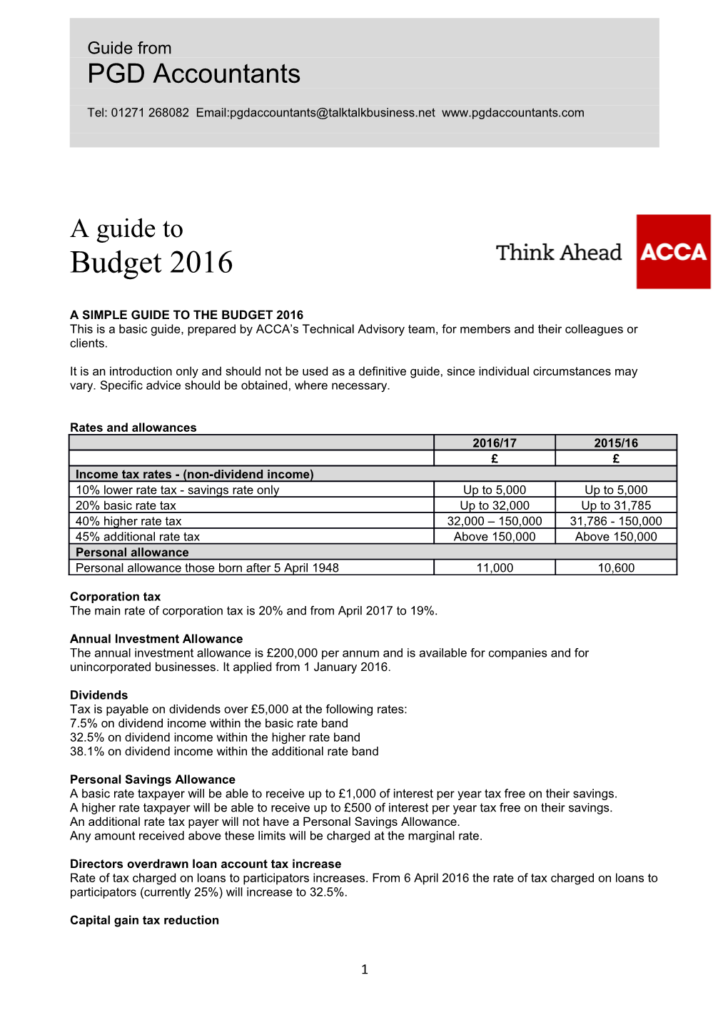 A Simple Guide to the Budget 2016